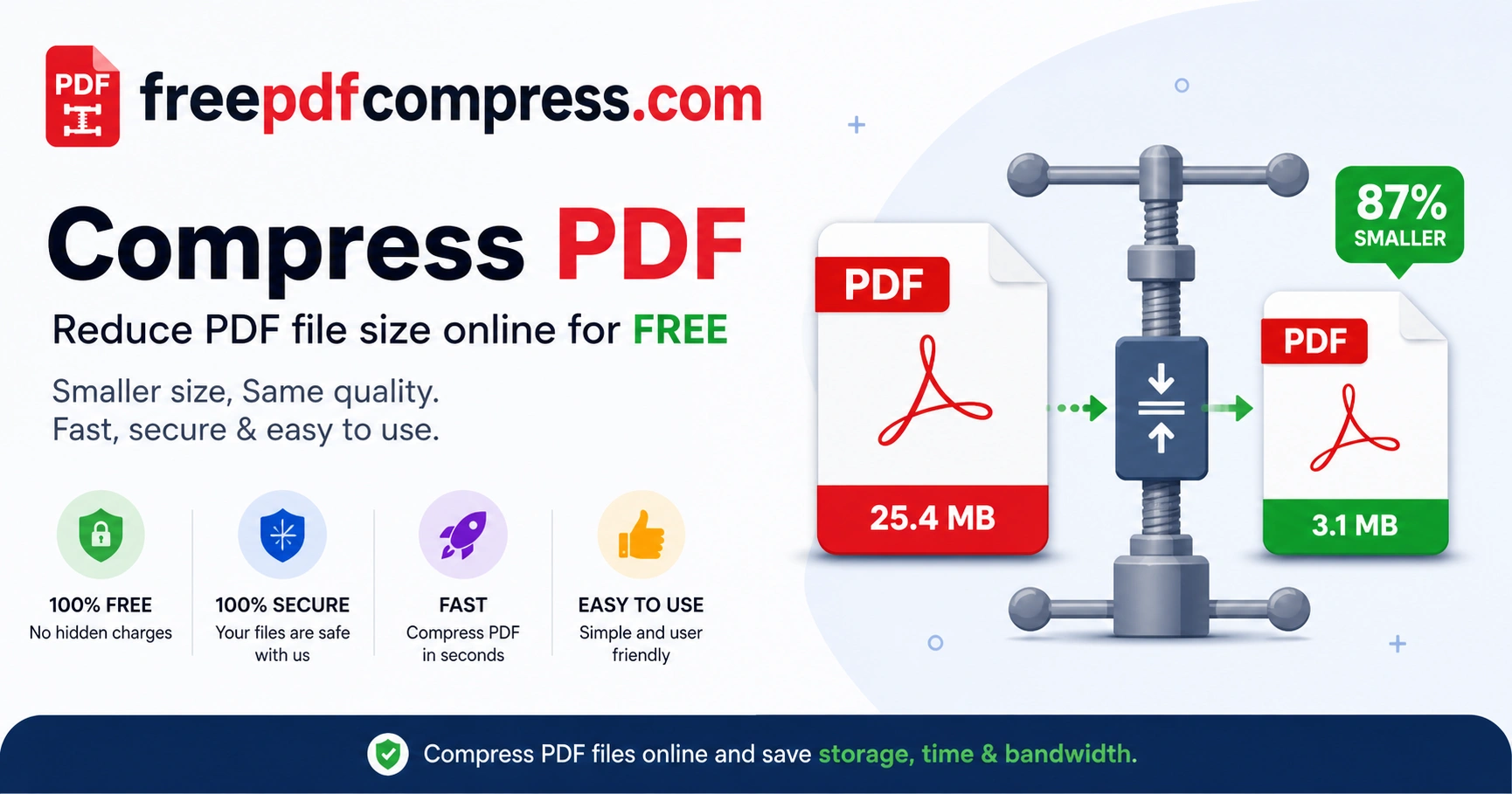 Compress PDF online free — PDF compressor and PDF resizer to resize PDF and reduce PDF size